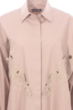 Abito camicia in cotone con ricami