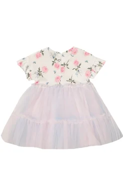 Abito con tulle rose