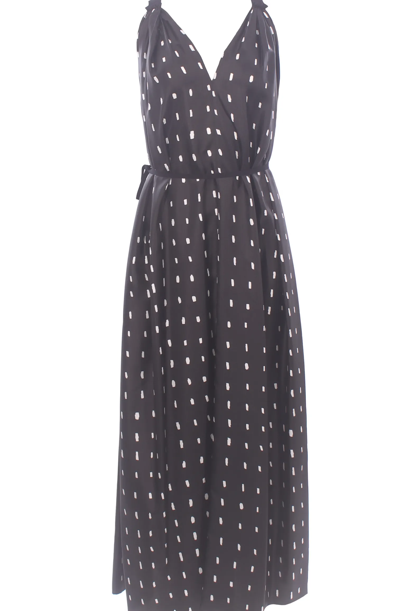 Abito lungo lines & dots con pieghe
