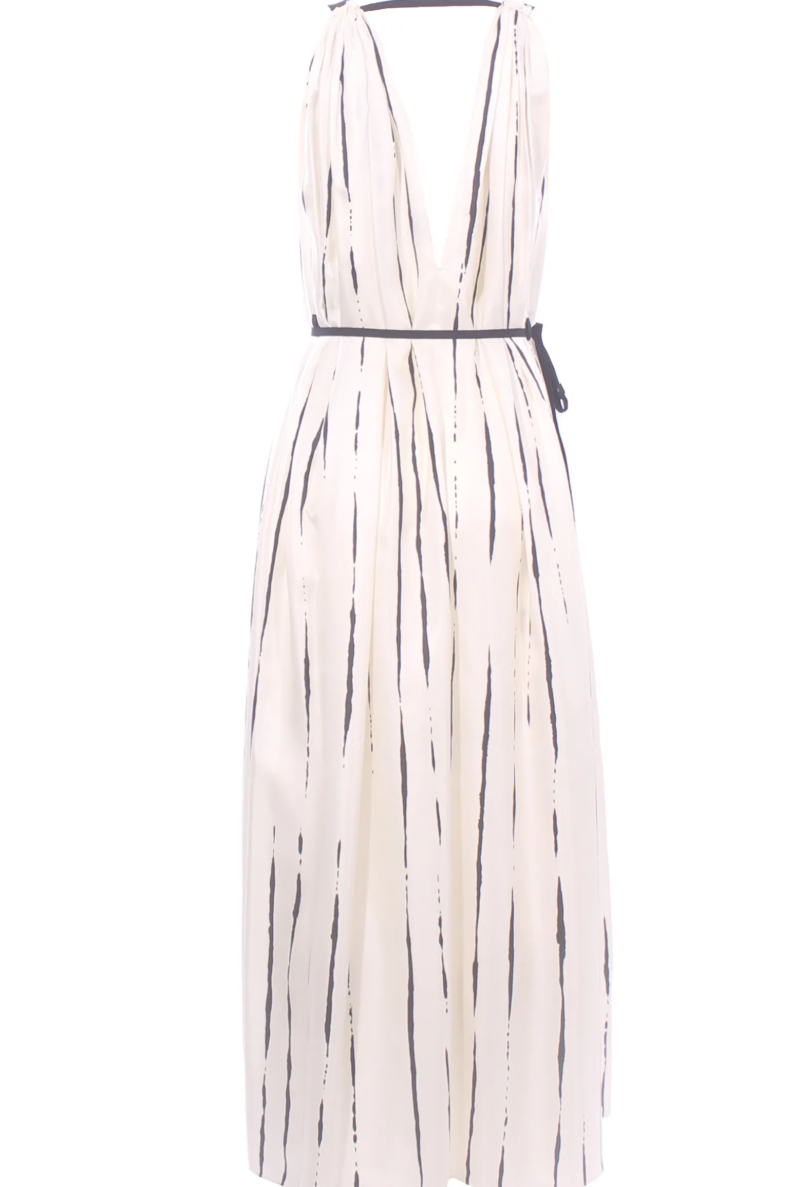 Abito lungo lines & dots con pieghe