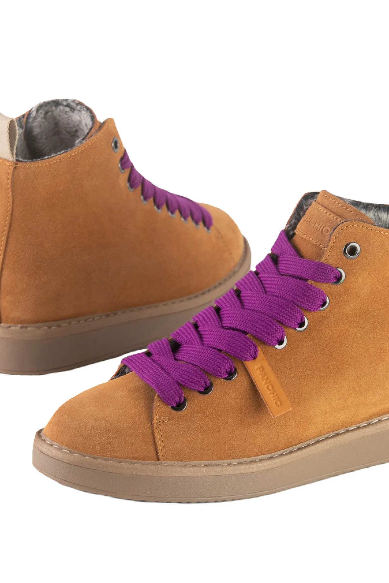 Ankle boot suede faux fur lining