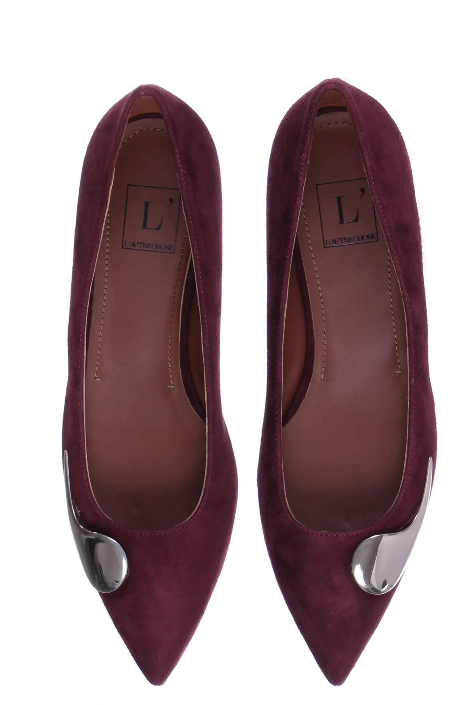 Ballerina in suede con applicazione