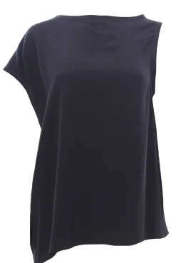 Blusa in crepe de chine asimmetrica