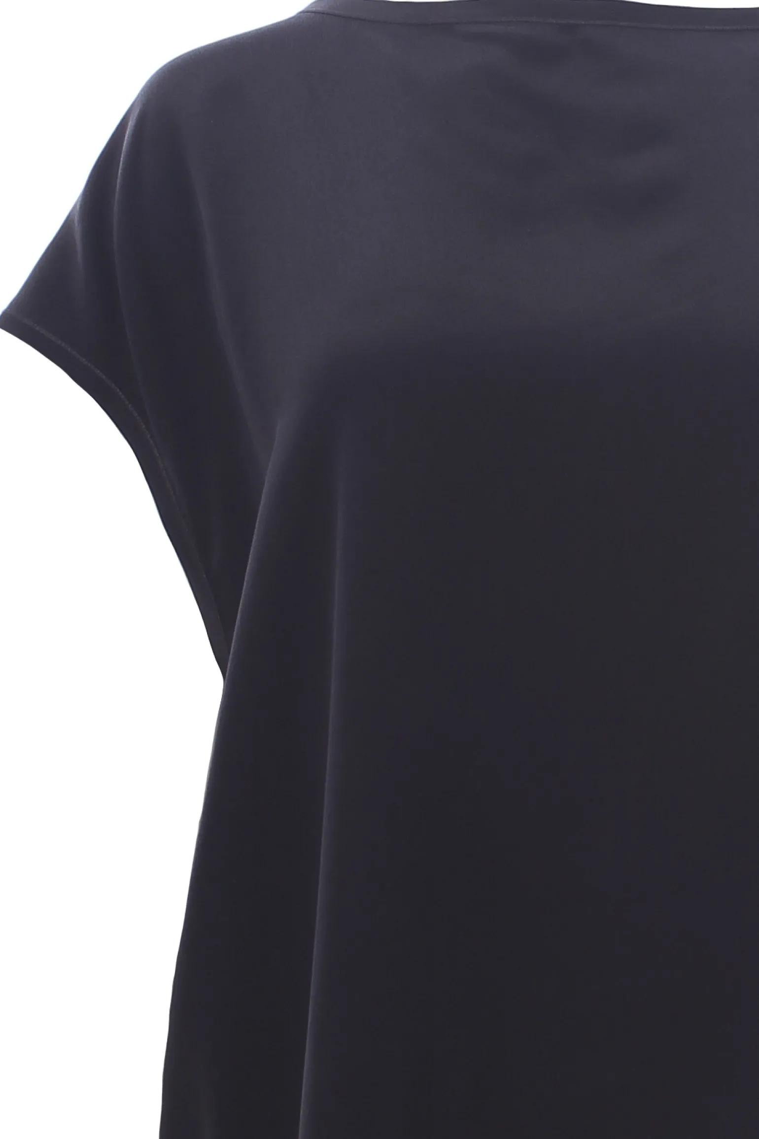 Blusa in crepe de chine asimmetrica