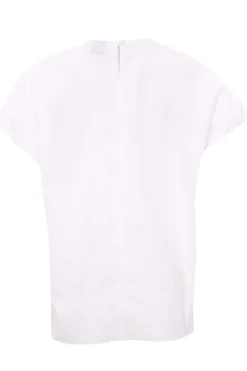 Blusa in popeline di cotone con applicazione