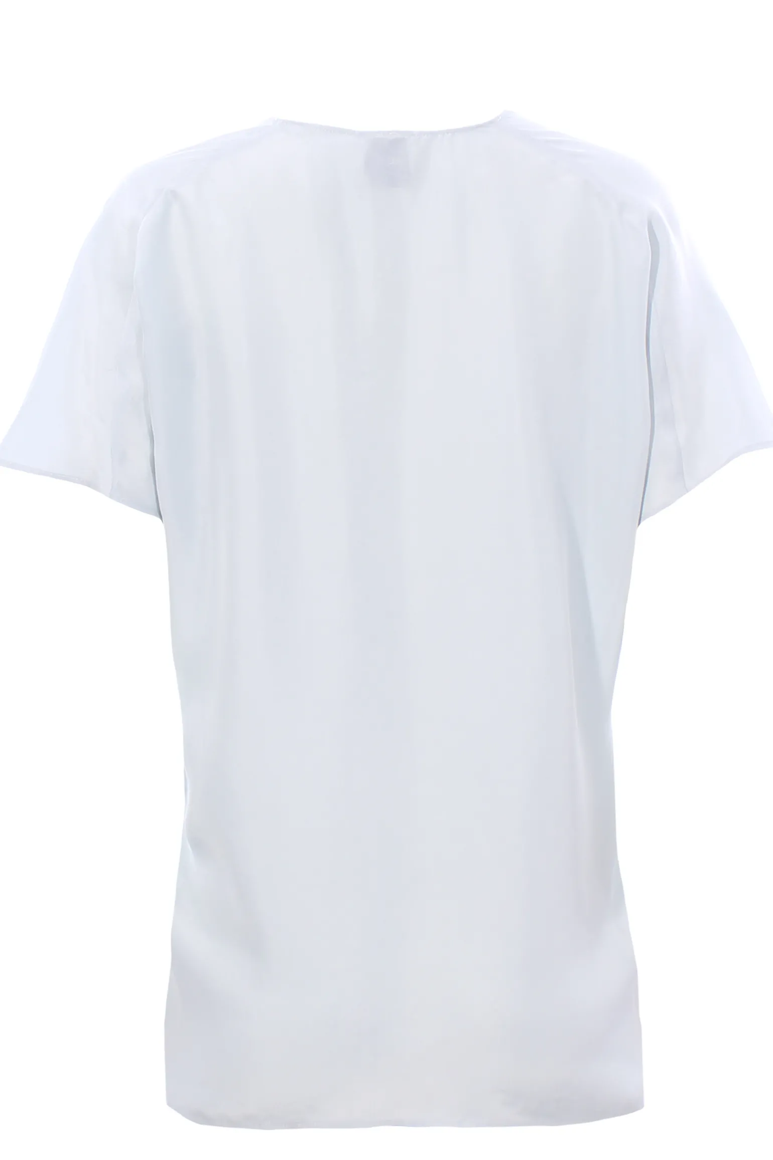 Blusa in seta collo a v