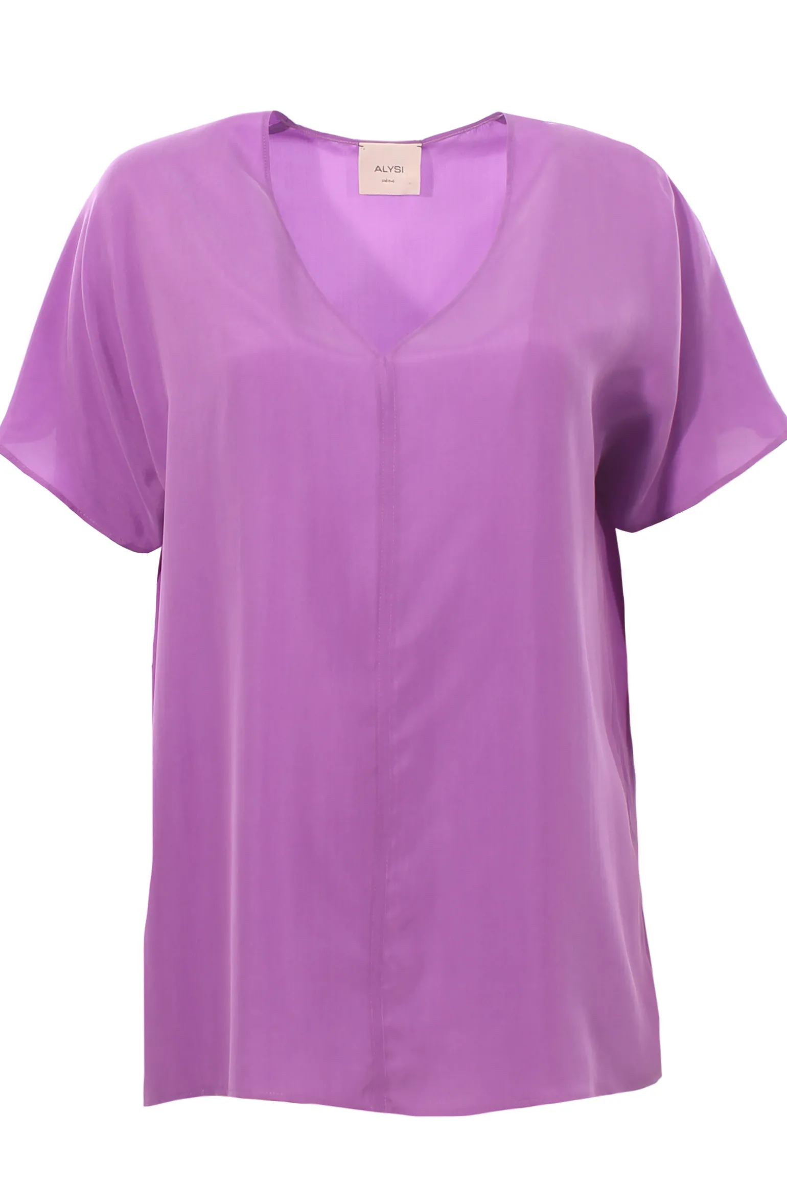 Blusa in seta collo a v
