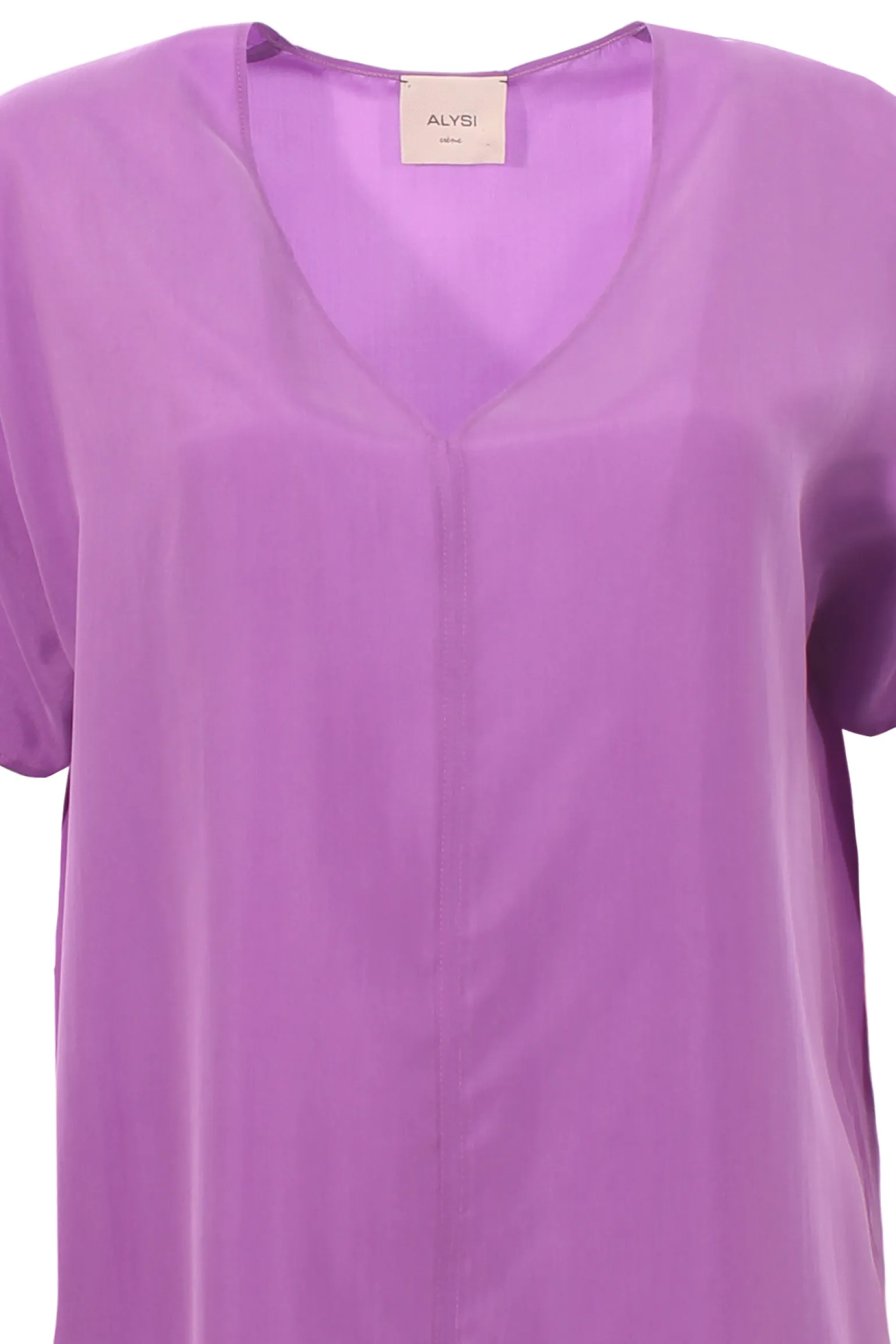 Blusa in seta collo a v