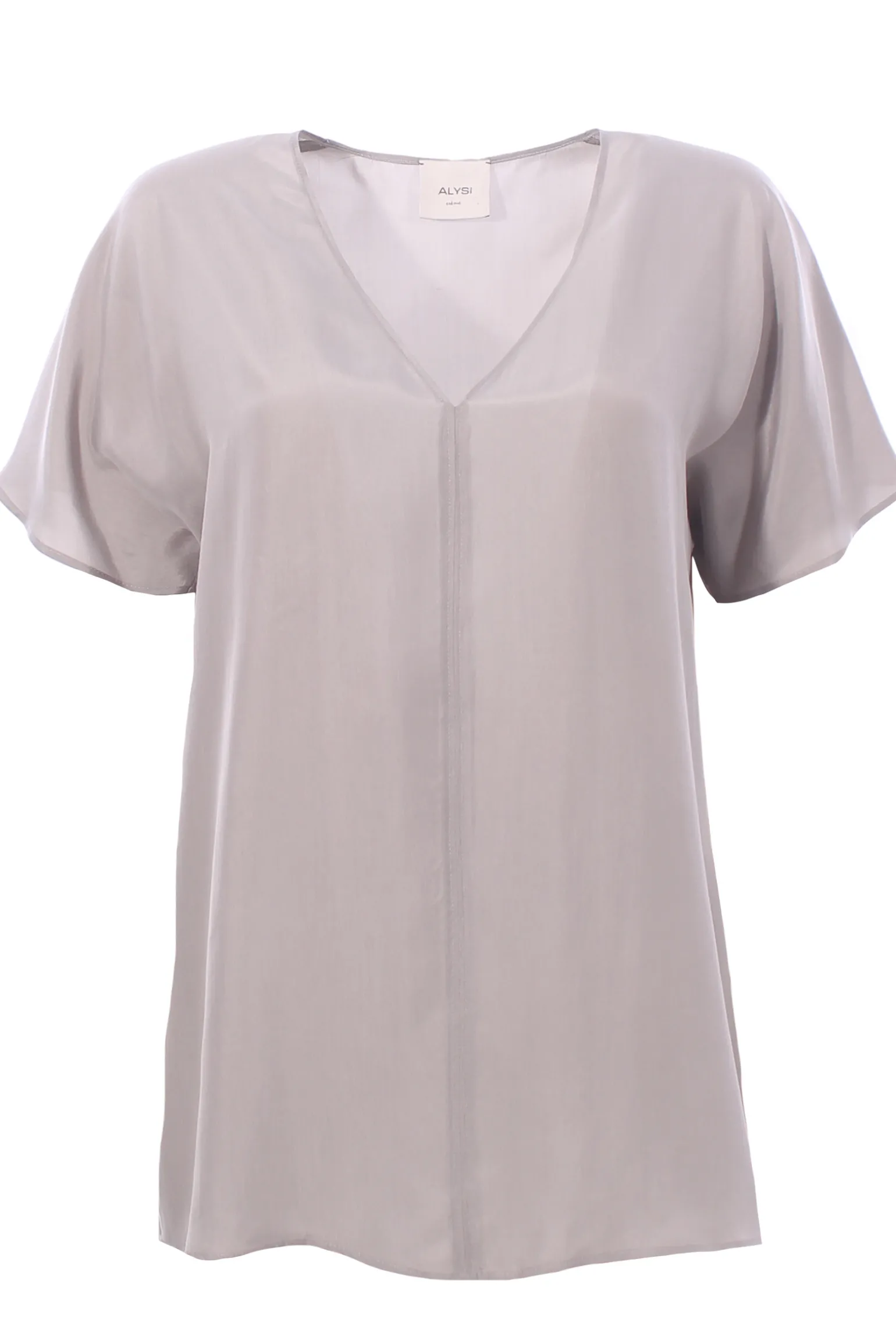 Blusa in seta collo a v