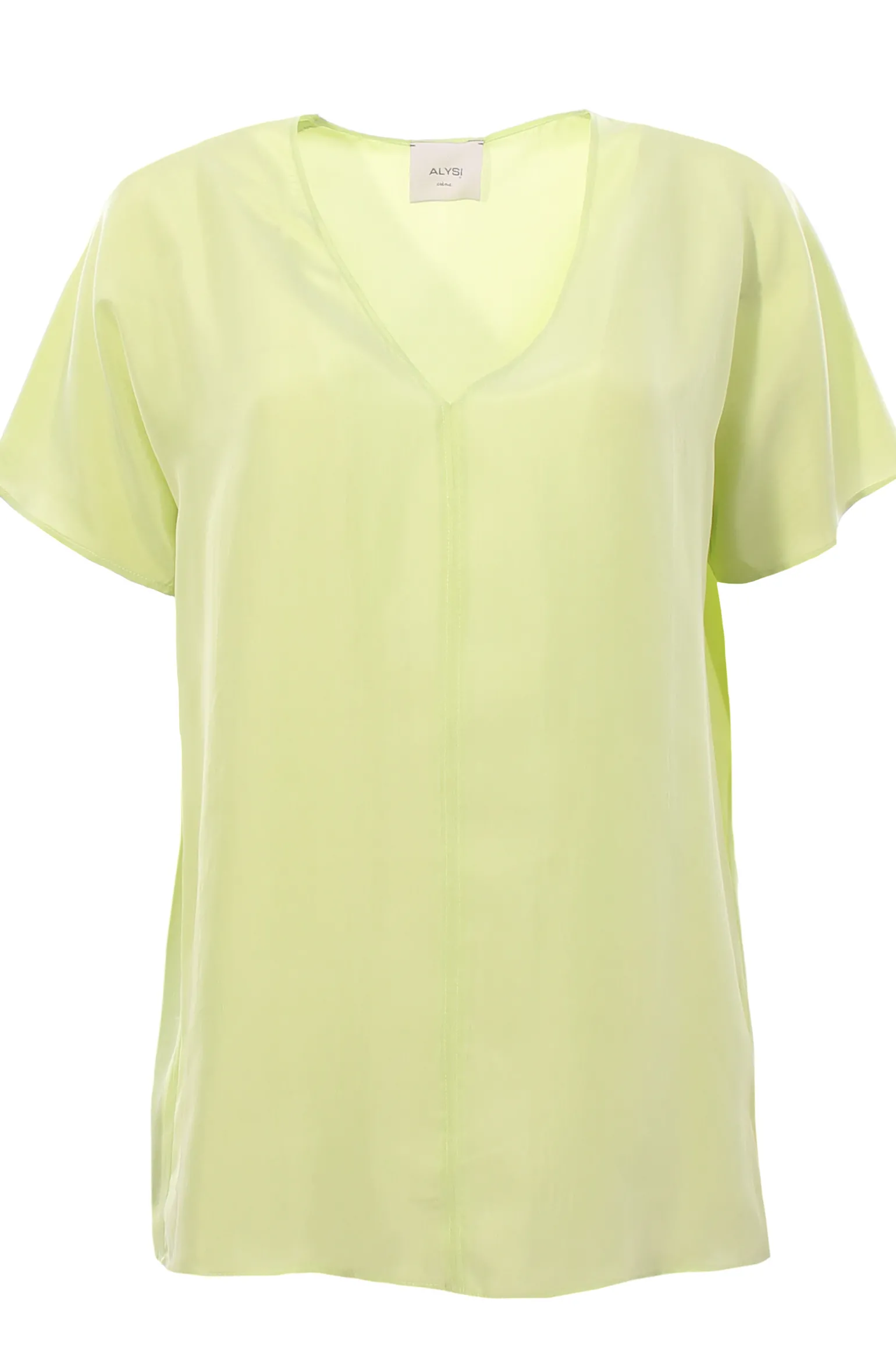 Blusa in seta collo a v