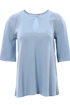 Blusa in seta collo a v