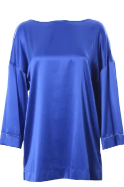 Blusa in seta con monile