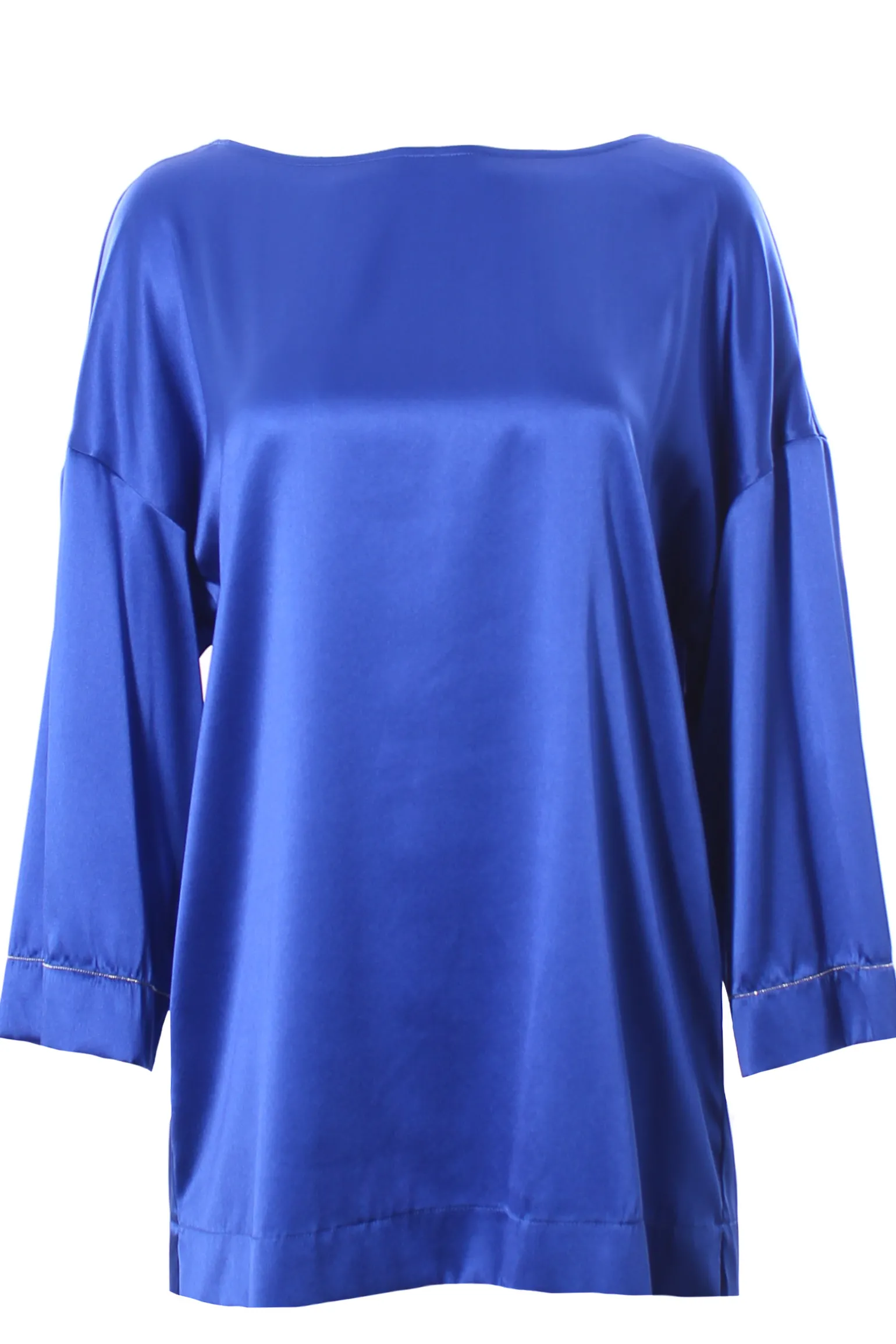 Blusa in seta con monile