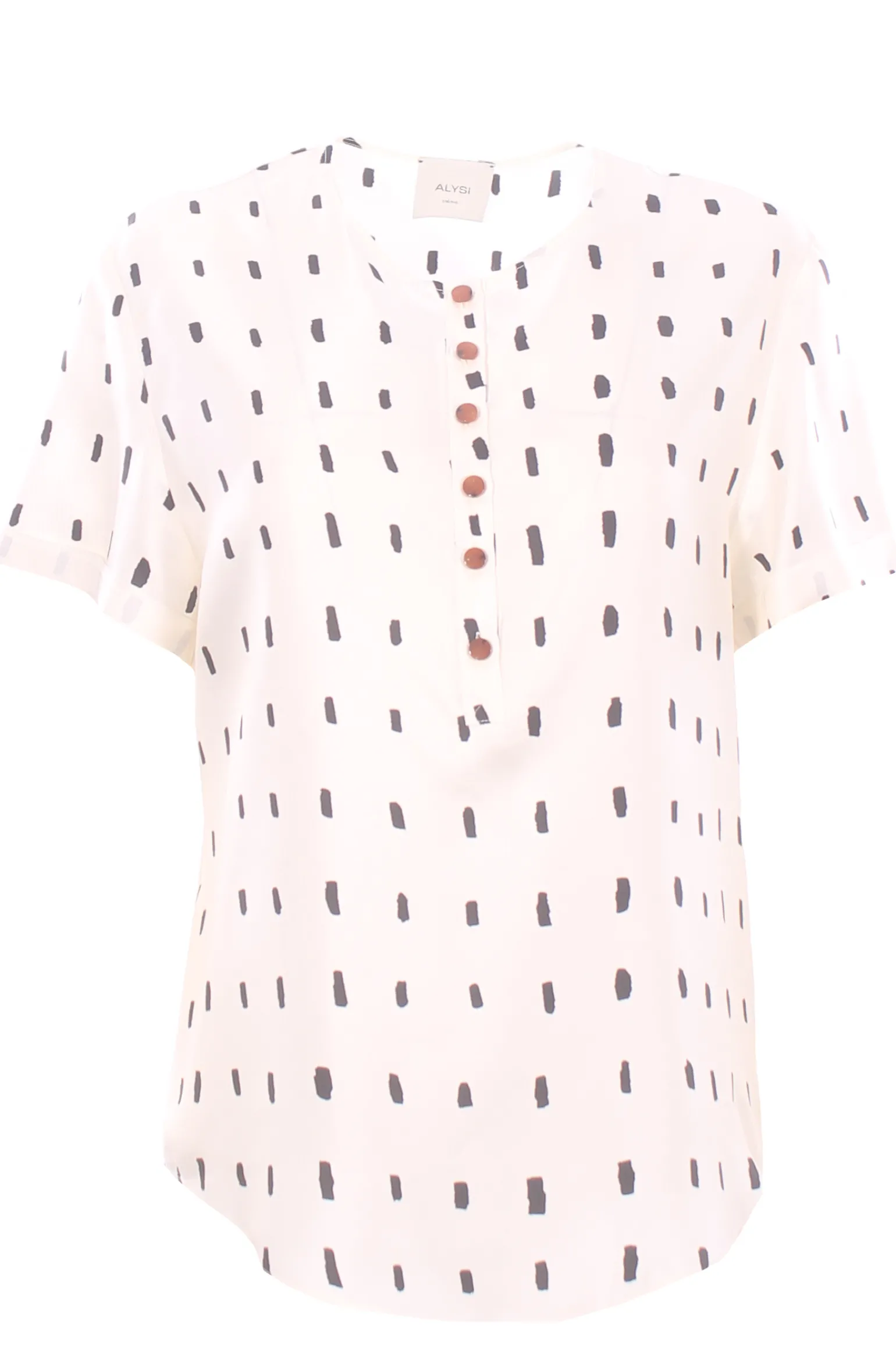 Blusa in seta stampata efetto polo