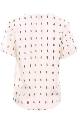 Blusa in seta stampata efetto polo