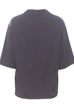 Blusa in viscosa di seta collo lurex
