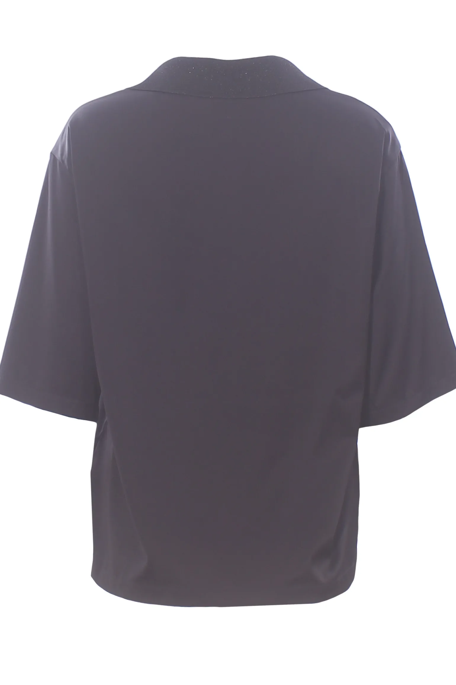 Blusa in viscosa di seta collo lurex