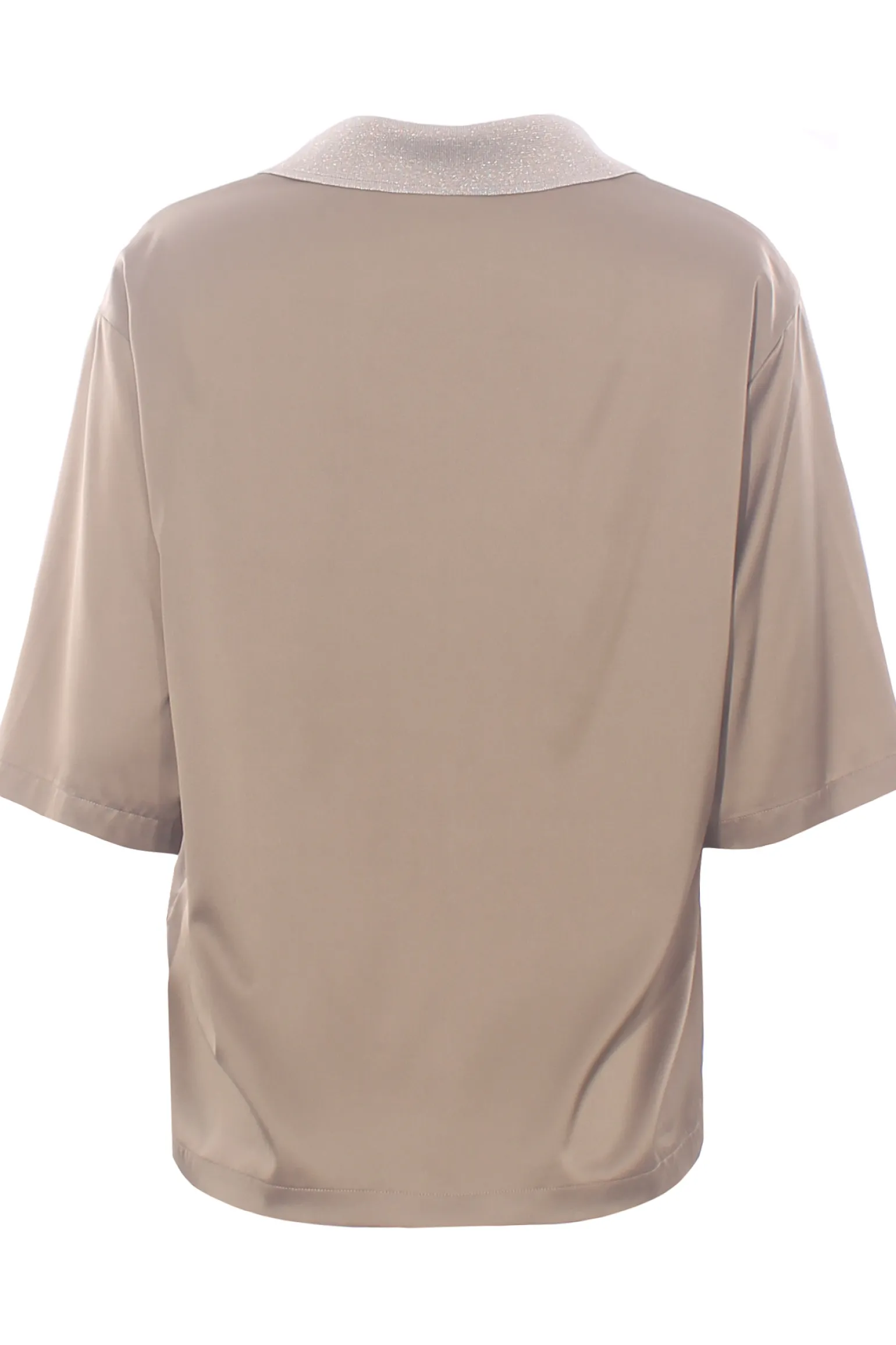 Blusa in viscosa di seta collo lurex