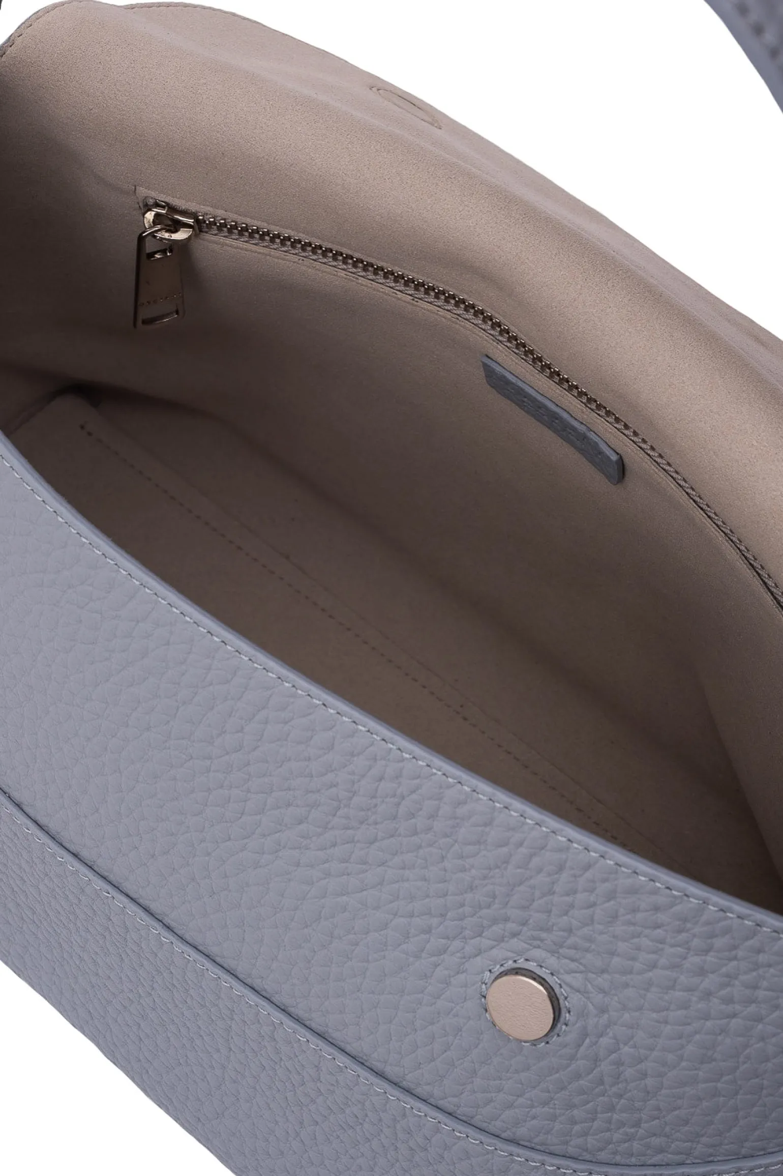 Borsa a spalla nana soft in pelle martellata con tracolla