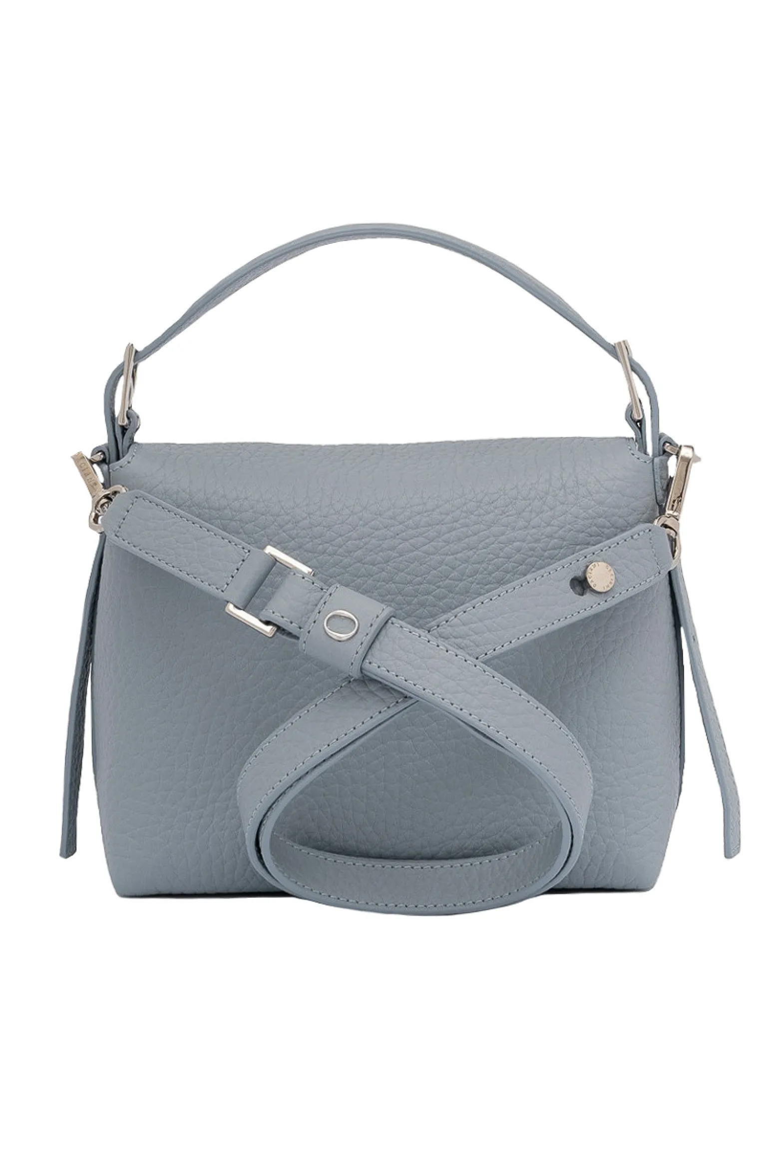 borsa nana small soft in pelle martellata con tracolla