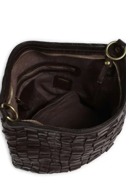 Borsa shopping edera in pelle di vacchetta intrecciata