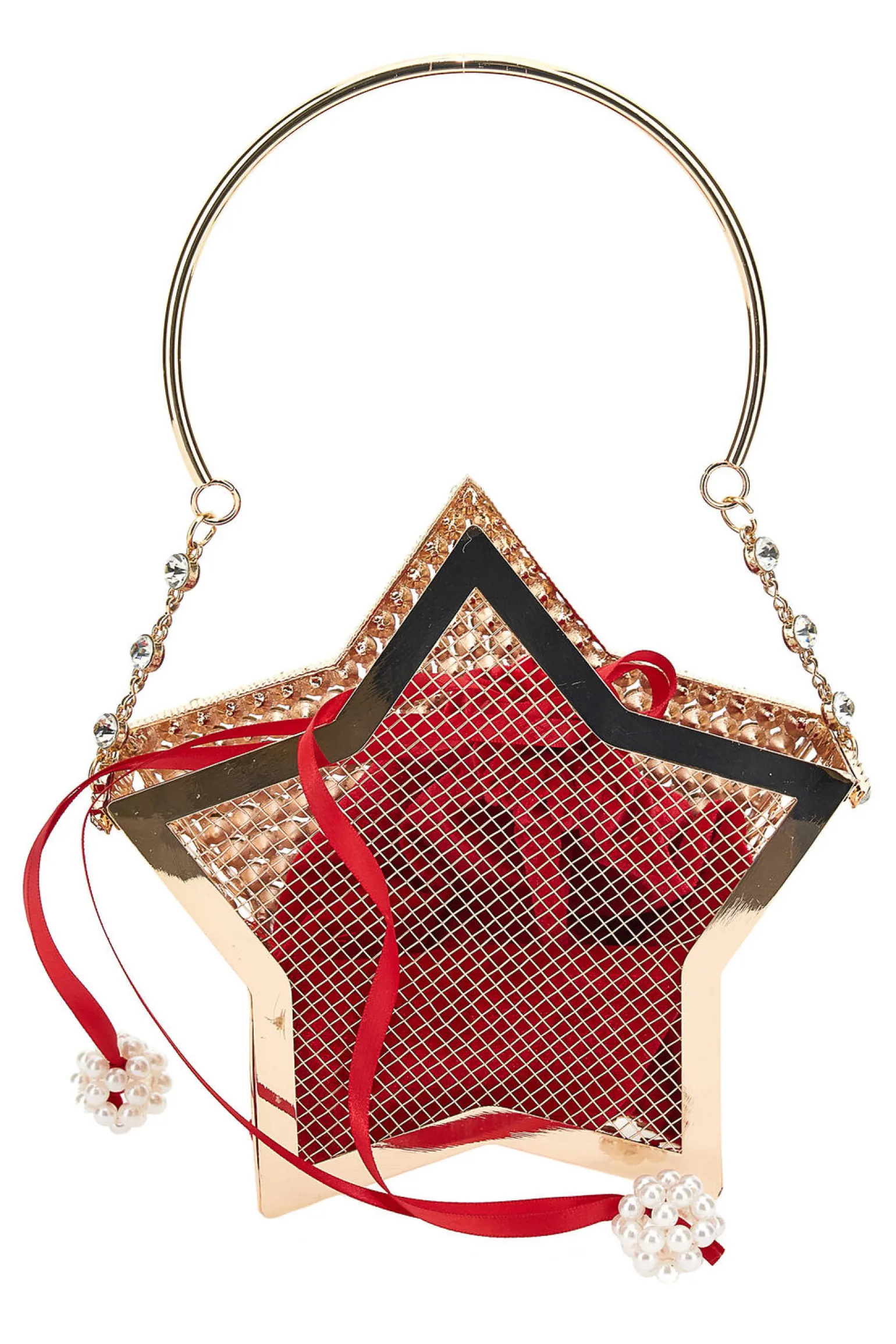 Borsa stella con strass