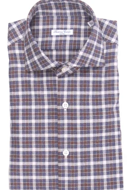 camicia a quadretti in flanella di cotone