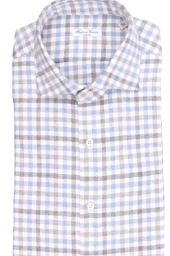 camicia a quadretti in flanella di cotone