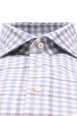 camicia a quadretti in flanella di cotone