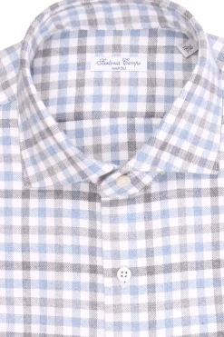 camicia a quadretti in flanella di cotone