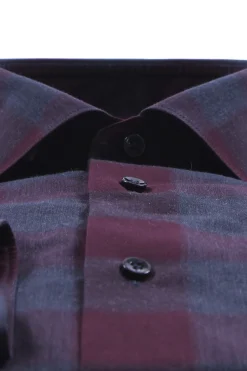 Camicia a quadri con inserti melange