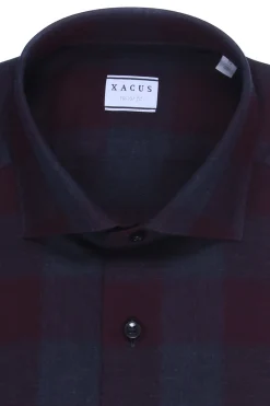 Camicia a quadri con inserti melange