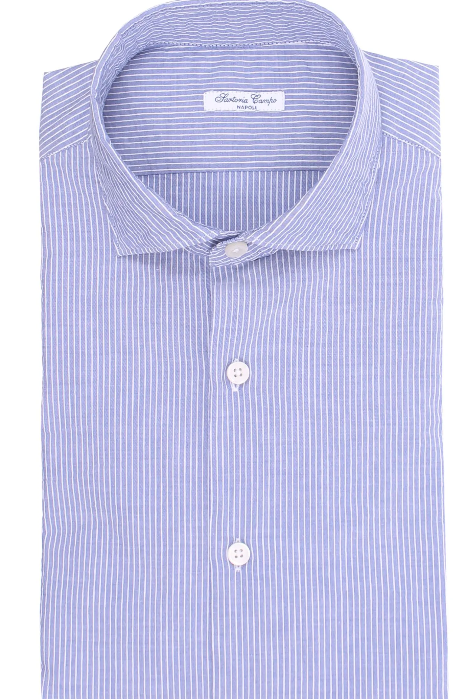 camicia a righe in cotone seersucker