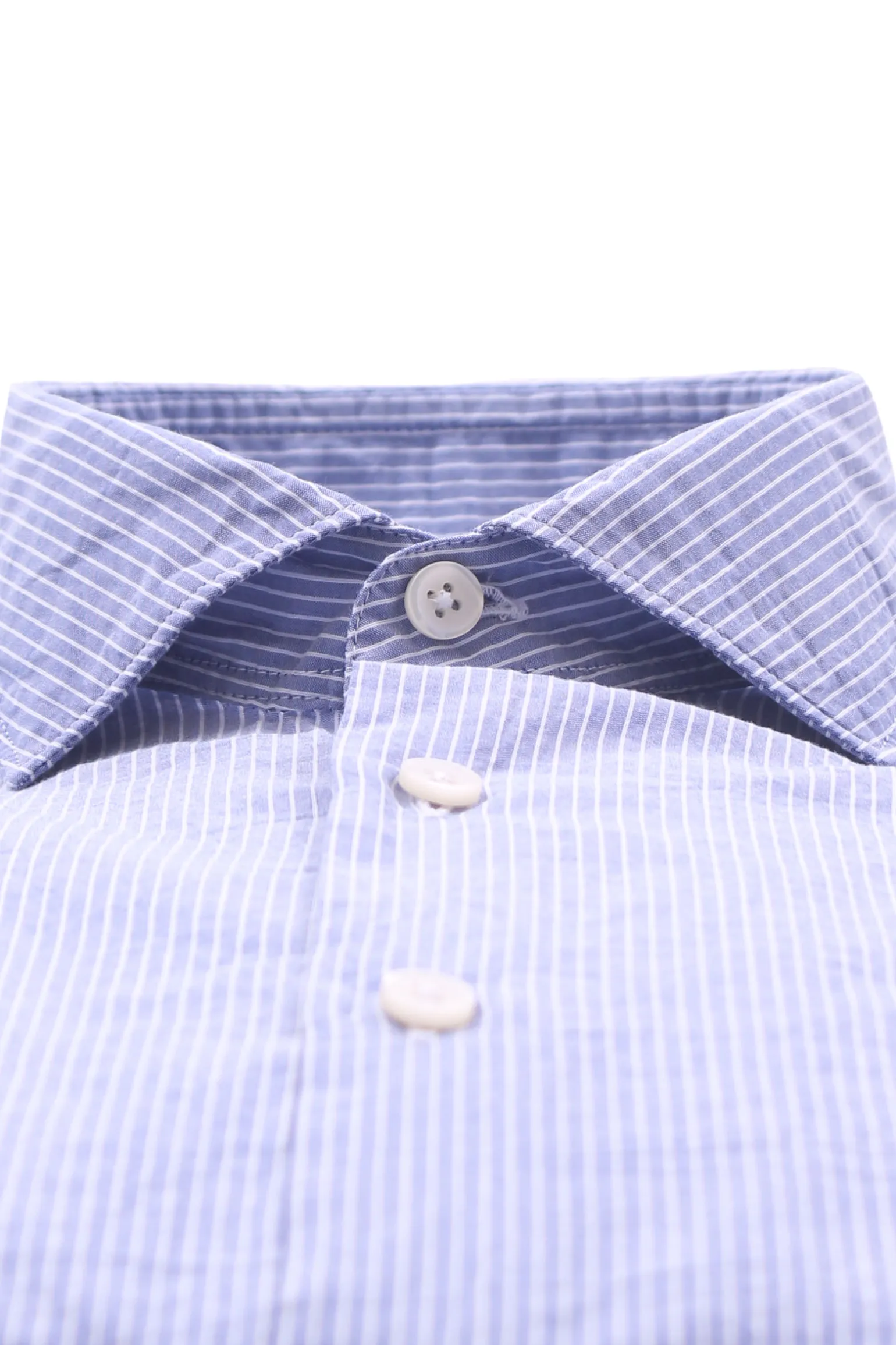 camicia a righe in cotone seersucker