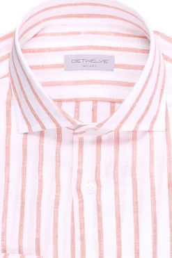 camicia a righe in lino