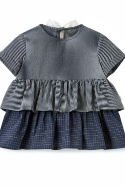 Camicia con balze rigata