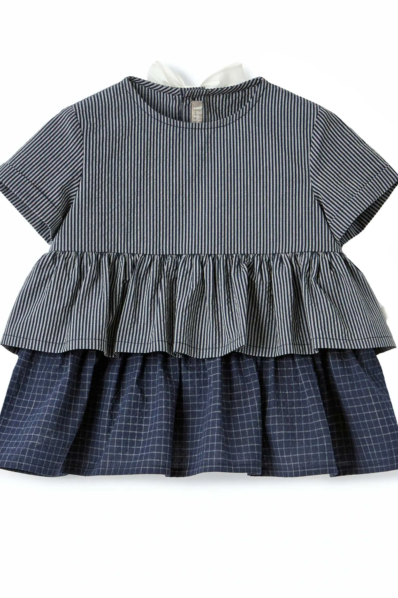 Camicia con balze rigata