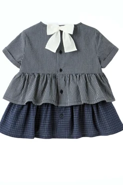 Camicia con balze rigata