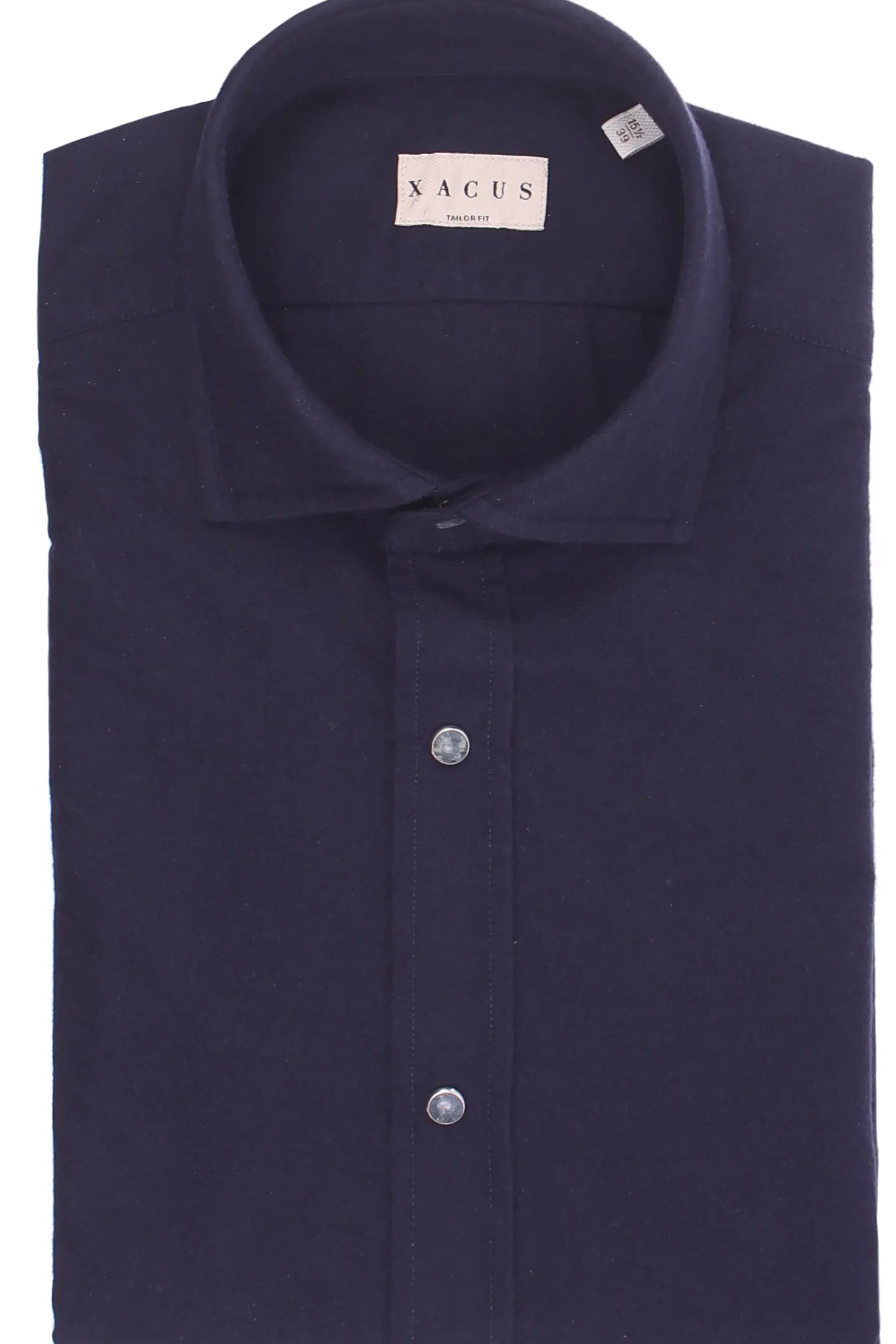 camicia con bottoni automatici a contrasto
