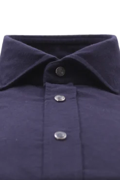 camicia con bottoni automatici a contrasto