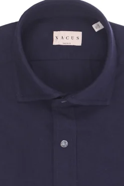 camicia con bottoni automatici a contrasto