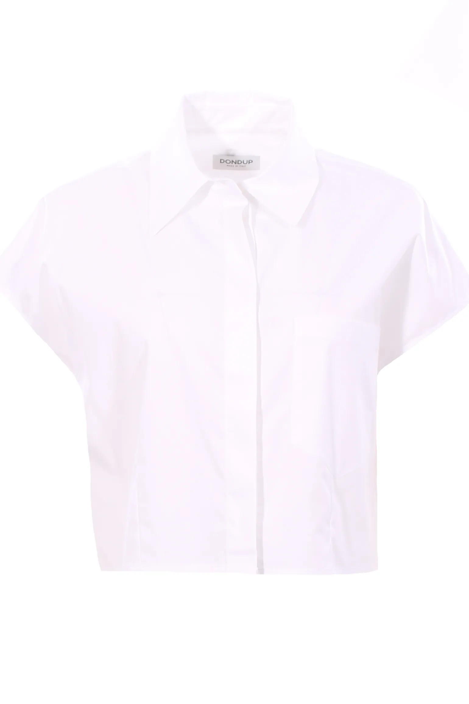 Camicia corta in cotone con ricami
