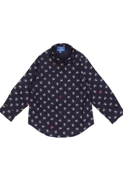 Camicia in cotone con logo bicolor