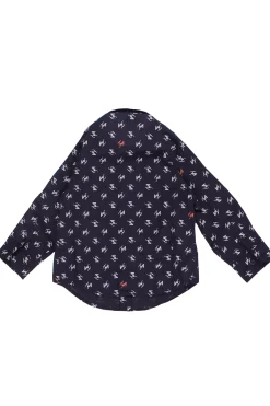 Camicia in cotone con logo bicolor