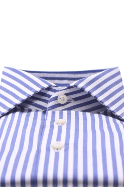 camicia in cotone riga larga