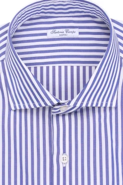 camicia in cotone riga larga