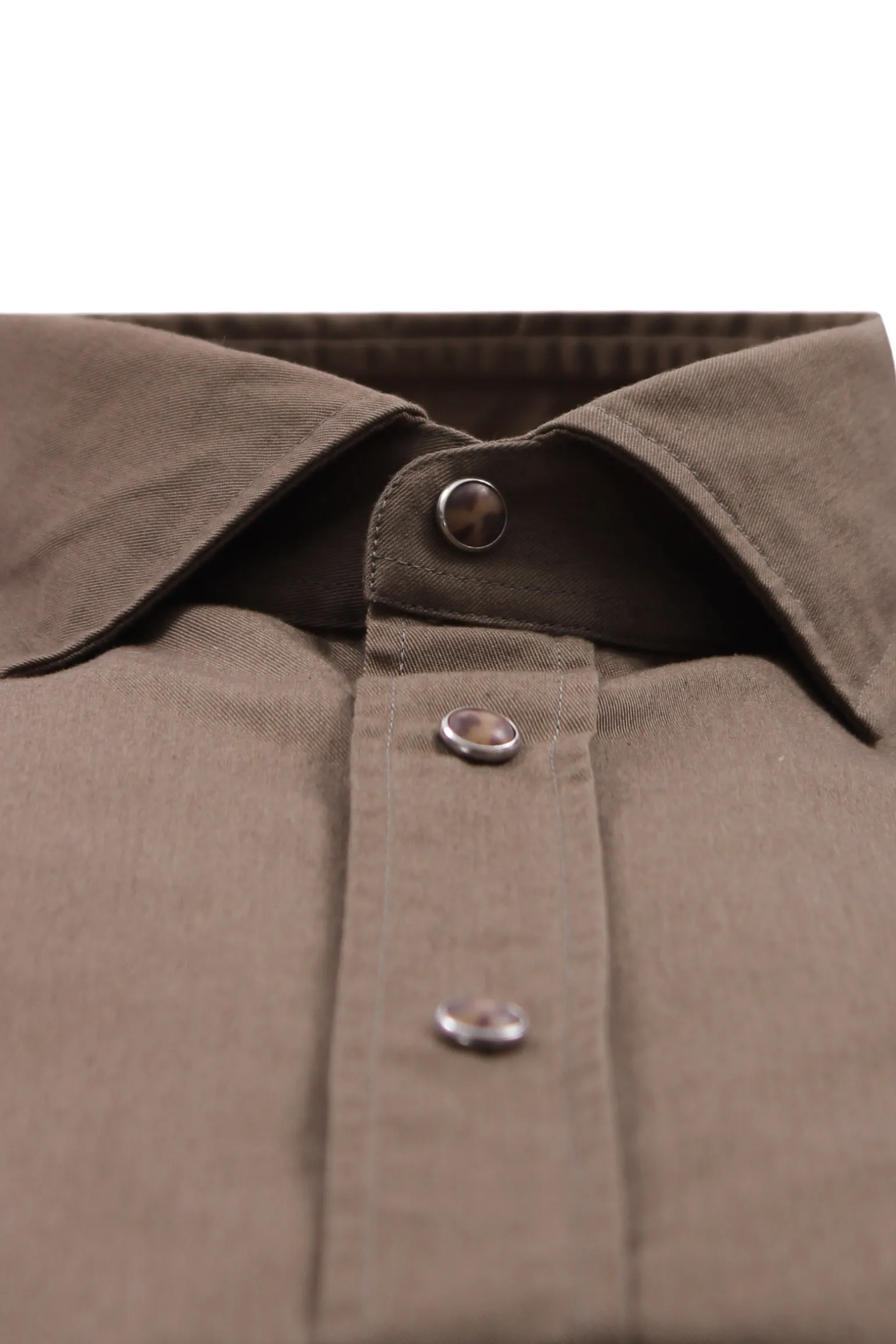 Camicia in gabardina di cotone con bottoni automatici