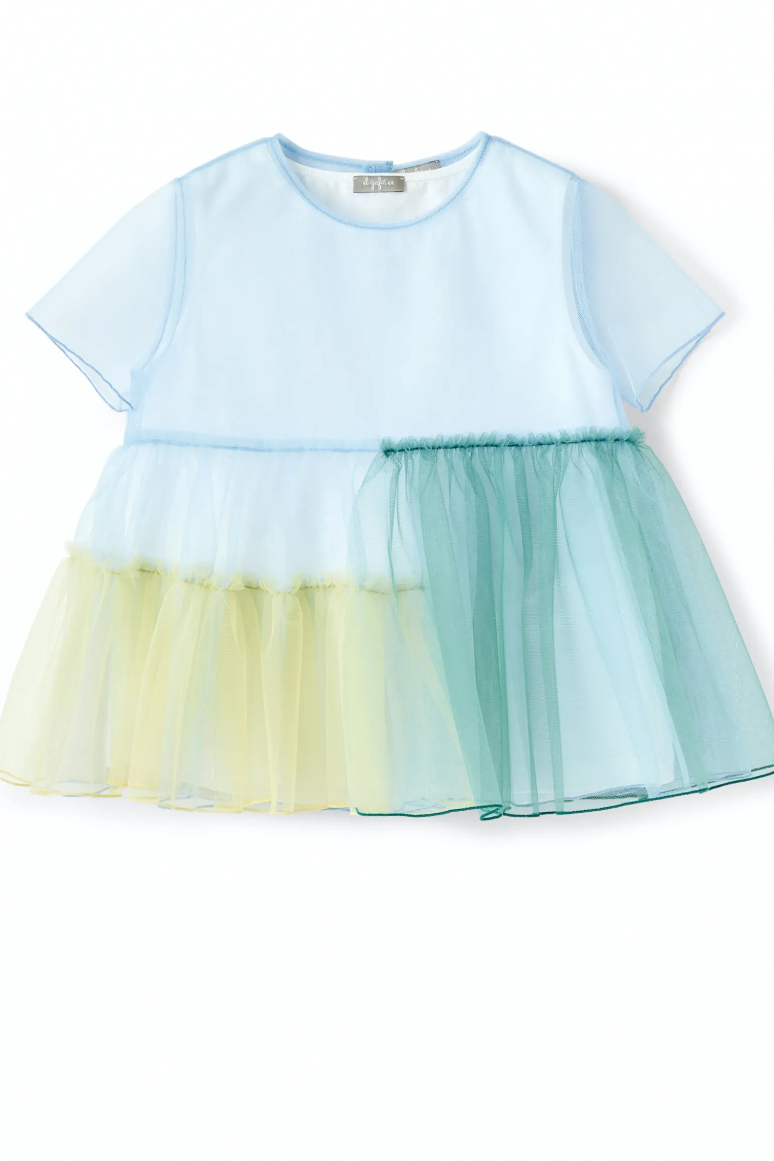 Camicia in tulle girocollo