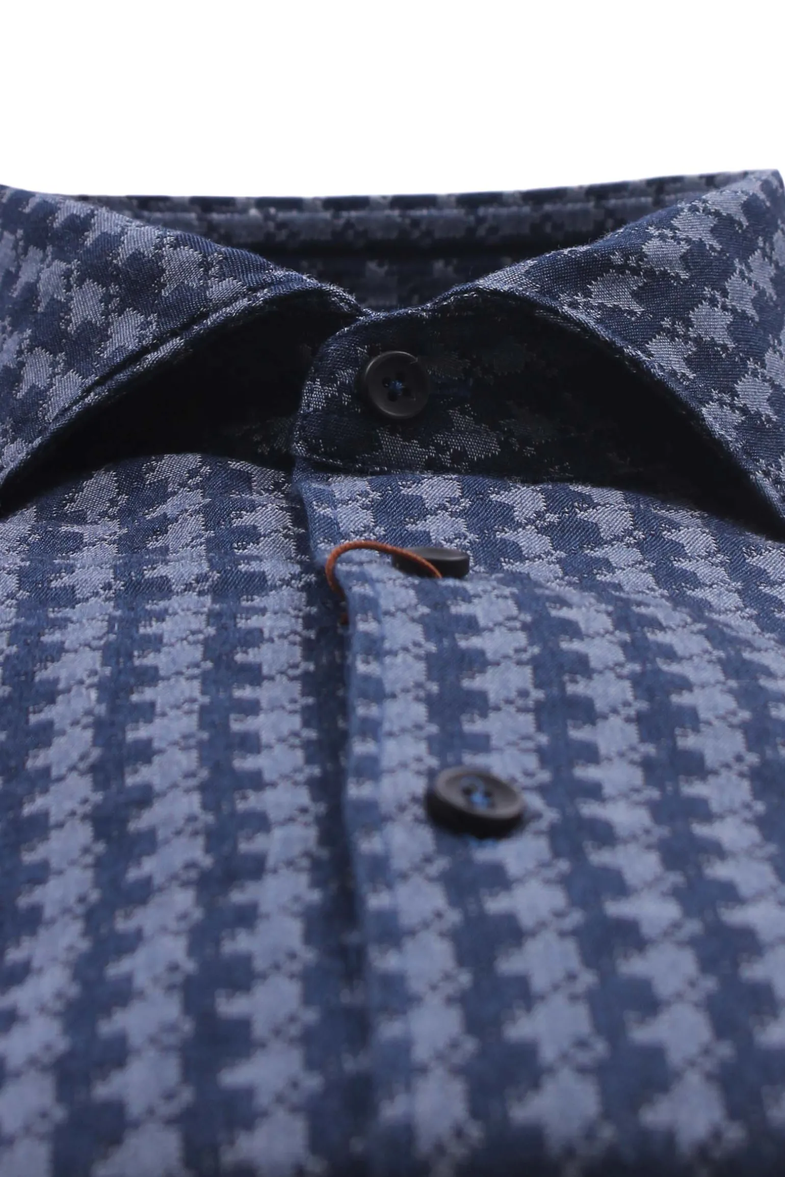 Camicia jacquard in filato indaco