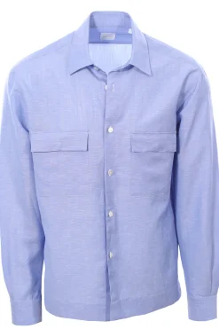 Camicia over in cotone e lino